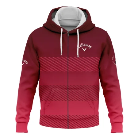Golf Callaway 124th U.S. Open Pinehurst Sports Zipper Hoodie Shirt Red Gradient Stripes Pattern All Over Print Zipper Hoodie Shirt