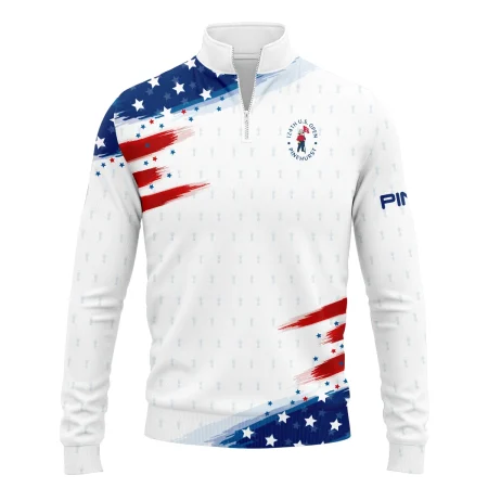 Golf Flag American 124th U.S. Open Pinehurst Ping Quarter-Zip Jacket Style Classic Quarter-Zip Jacket