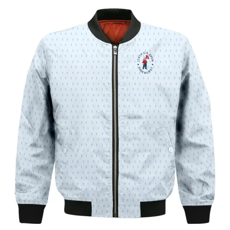 Golf Pattern Cup Light Blue Green 124th U.S. Open Pinehurst Bomber Jacket Style Classic Bomber Jacket