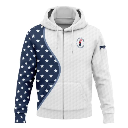Golf Pattern Light Blue Cup 124th U.S. Open Pinehurst Ping Zipper Hoodie Shirt Style Classic
