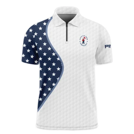 Golf Pattern Light Blue Cup 124th U.S. Open Pinehurst Ping Zipper Polo Shirt Style Classic