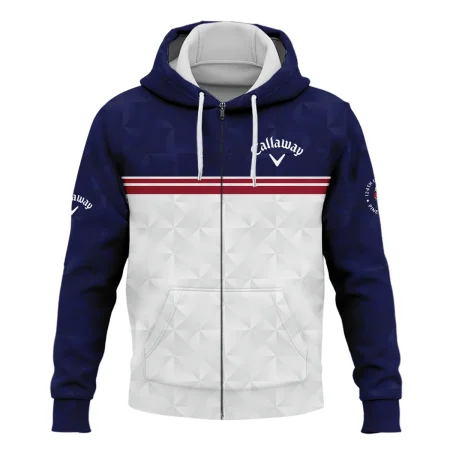 Golf Sport 124th U.S. Open Pinehurst Callaway Zipper Hoodie Shirt Dark Blue White Abstract Geometric Triangles All Over Print Zipper Hoodie Shirt
