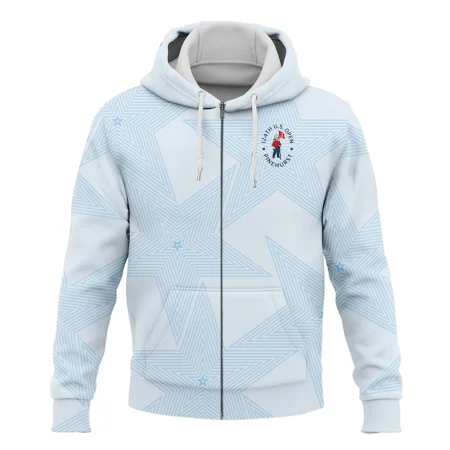 Golf Sport 124th U.S. Open Pinehurst Zipper Hoodie Shirt Sports Star Sripe Light Blue Zipper Hoodie Shirt