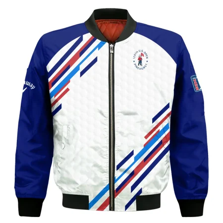 Golf Sport Callaway 124th U.S. Open Pinehurst Bomber Jacket Blue Red Golf Pattern White All Over Print Bomber Jacket