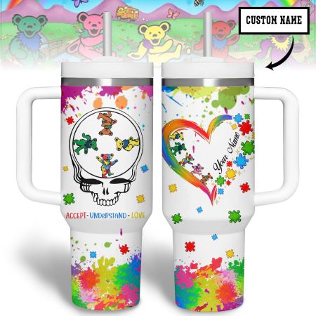 Grateful Dead Music Custom Stanley Cup 40 oz 30 oz Tumbler With Handle