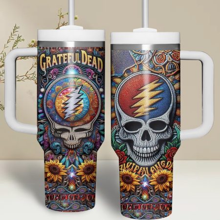 Grateful Dead Music Custom Stanley Quencher 30oz or 40oz Stainless Steel Tumbler With Handle HG With Handle