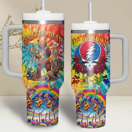 Grateful Dead Music Custom Stanley Quencher 30oz or 40oz Stainless Steel Tumbler With Handle HG With Handle