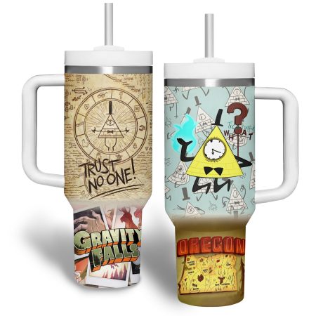 Gravity Falls TV Series  Custom Quencher 30oz or 40oz Stainless Steel Tumbler With Handle HG