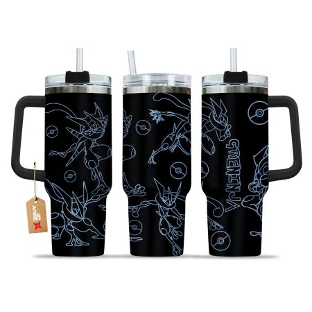 Greninja Pokemon Anime Custom Stanley Quencher 30oz or 40oz Stainless Steel Tumbler With Handle HG