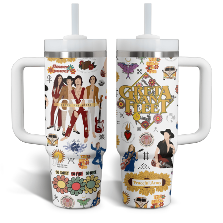 Greta Van Fleet Music Custom Stanley Quencher 30oz or 40oz Stainless Steel Tumbler With Handle HG