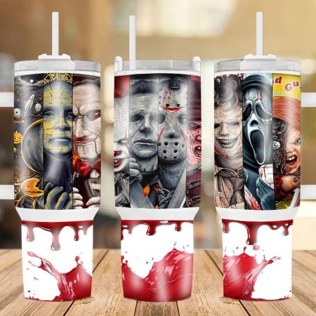 Halloween Characters Horror Movies Custom  Quencher 30 or 40oz  Stainless Steel Tumbler HG