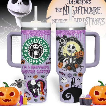 Halloween The Nightmare Before Christmas Movies Custom Stanley Quencher 30oz or 40oz Stainless Steel Tumbler With Handle HG With Handle