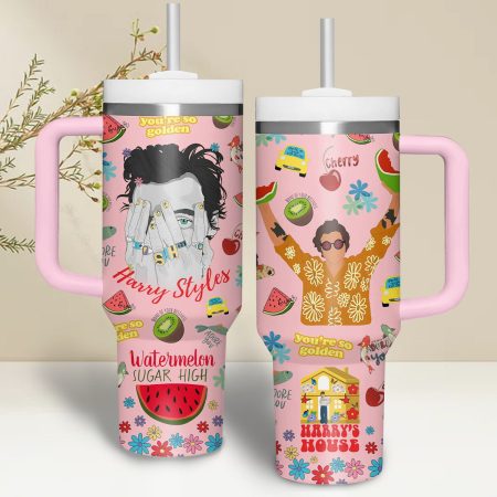 Harry Styles Music Custom Stanley Quencher 30oz or 40oz Stainless Steel Tumbler With Handle HG With Handle