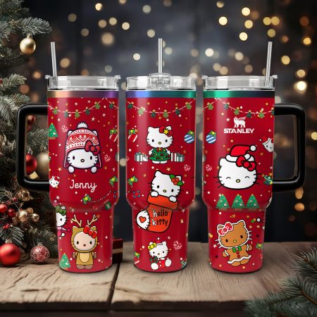 Hello Kitty Cartoon Custom Stanley Cup 40 oz 30 oz Tumbler With Handle