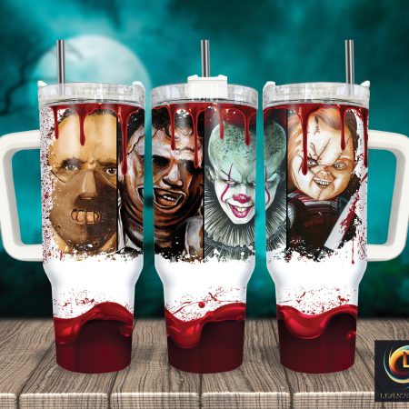 Horror Characters Movies Custom  Quencher 30 or 40oz  Stainless Steel Tumbler HG With Handle