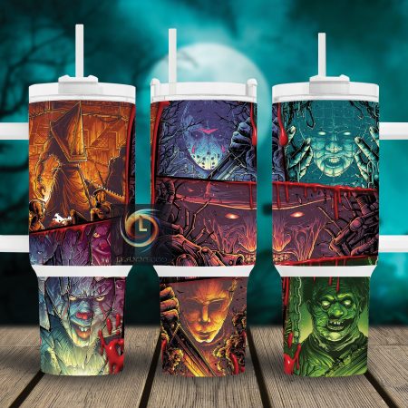 Horror Characters Movies Custom  Quencher 30 or 40oz  Stainless Steel Tumbler HG With Handle