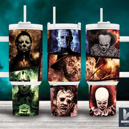 Horror Characters Movies Custom  Quencher 30 or 40oz  Stainless Steel Tumbler HG With Handle