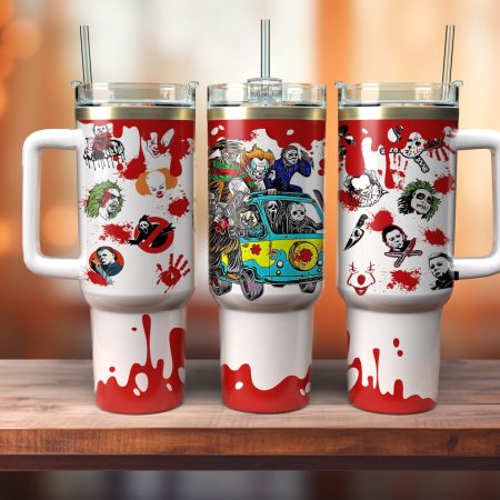 Horror Movie Characters Movies Custom  Quencher 30 or 40oz  Stainless Steel Tumbler HG With Handle