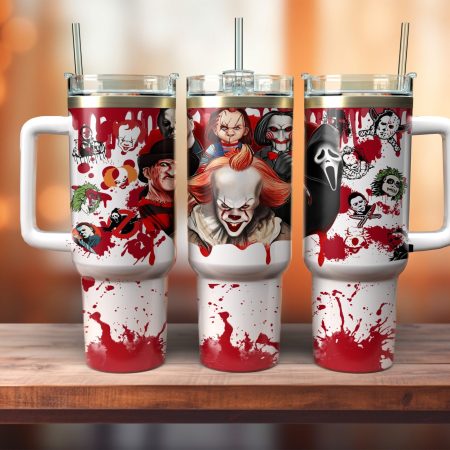 Horror Movie Characters Movies Custom  Quencher 30 or 40oz  Stainless Steel Tumbler HG With Handle