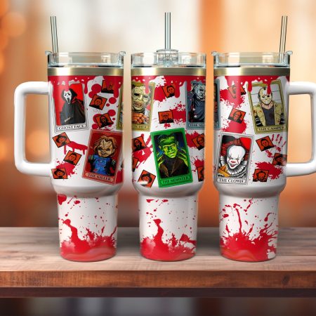 Horror Movie Characters Movies Custom  Quencher 30 or 40oz  Stainless Steel Tumbler HG With Handle