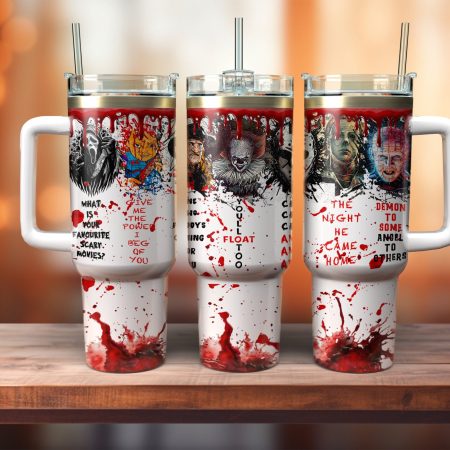 Horror Movie Characters Movies Custom  Quencher 30 or 40oz  Stainless Steel Tumbler HG With Handle