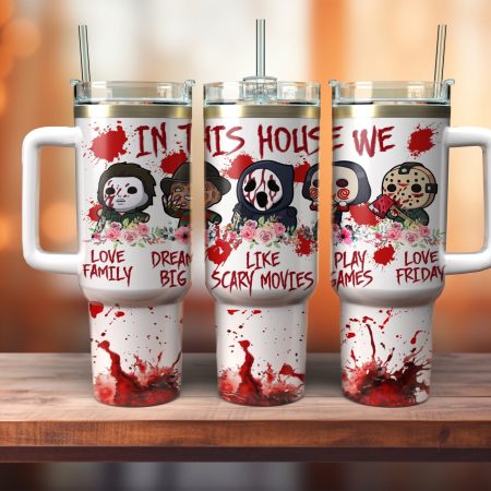 Horror Movie Characters Movies Custom  Quencher 30 or 40oz  Stainless Steel Tumbler HG With Handle