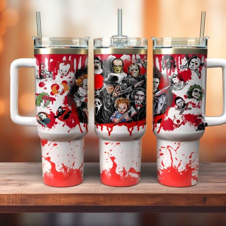Horror Movie Characters Movies Custom  Quencher 30 or 40oz  Stainless Steel Tumbler HG With Handle