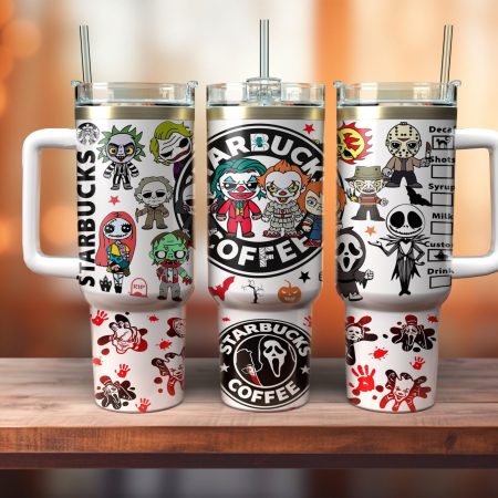 Horror Movie Characters Movies Custom  Quencher 30 or 40oz  Stainless Steel Tumbler HG With Handle
