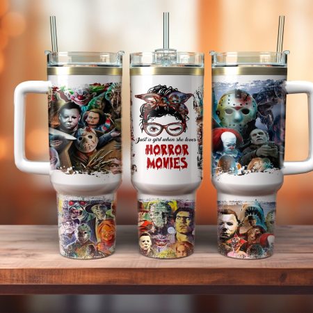 Horror Movie Characters Movies Custom  Quencher 30 or 40oz  Stainless Steel Tumbler HG With Handle