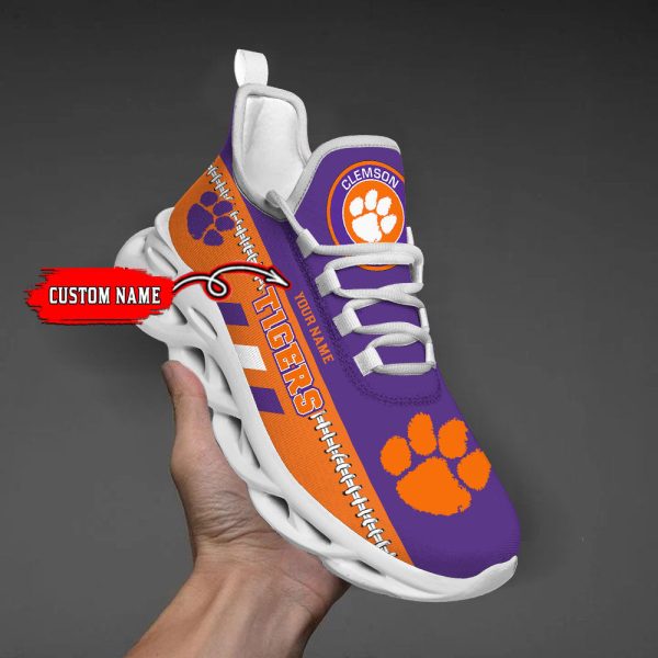 Clemson Tigers Max Soul Shoes Sneakers For Men And Women