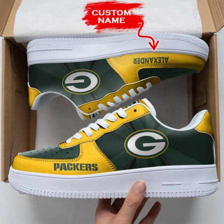 Green Bay Packers NFL Air Low-Top Sneakers Shoes For Men And Women