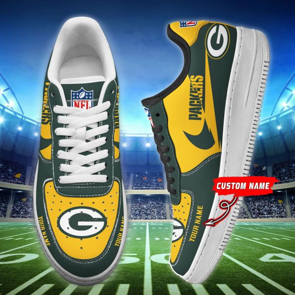 Green Bay Packers NFL Air Low-Top Sneakers Shoes For Men And Women