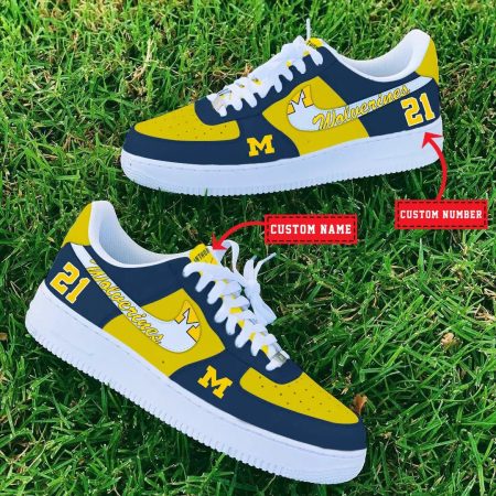 Michigan Wolverines NCAA Air Low-Top Sneakers Shoes For Men And Women