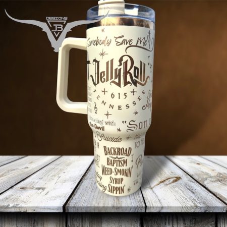 Country Music Jelly Roll Laser Engraved  Custom Stanley Quencher HG 30oz or 40oz Engraved  Stainless Steel Tumbler With Handle