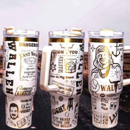 Morgan Wallen 98 Music Custom Stanley Quencher 30oz or 40oz Engraved Stainless Steel Tumbler With Handle NNA