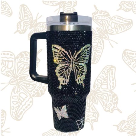Bling Personalized With Handle Personalized For Women Transparent Lid Rhinestone Diamond 40oz Tumbler With Handle HG