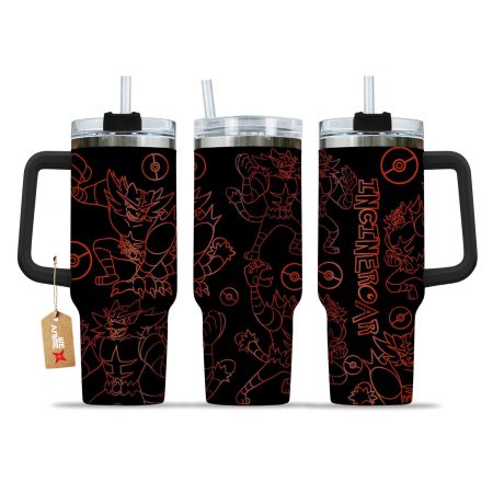 Incineroar Pokemon Anime Custom Stanley Quencher 30oz or 40oz Stainless Steel Tumbler With Handle HG