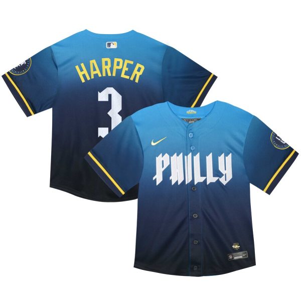Bryce Harper Philadelphia Phillies Nike Infant 2024 City Connect Limited Player Jersey – Blue –