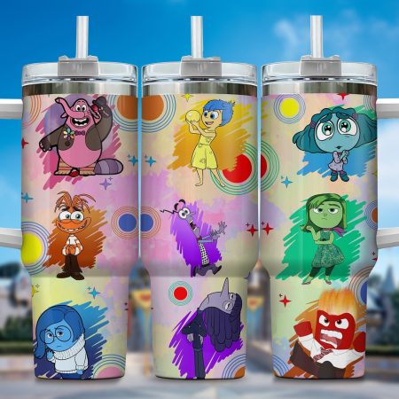 Inside Out Movies Custom  Quencher 40oz Stainless Steel Tumbler HG With Handle