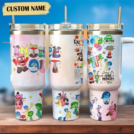 Inside Out Movies Custom  Quencher 40oz Stainless Steel Tumbler HG With Handle