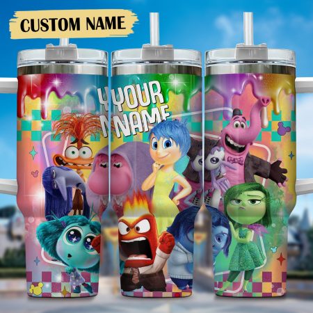 Inside Out Movies Custom  Quencher 40oz Stainless Steel Tumbler HG With Handle