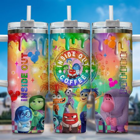 Inside Out Movies Custom  Quencher 40oz Stainless Steel Tumbler HG With Handle