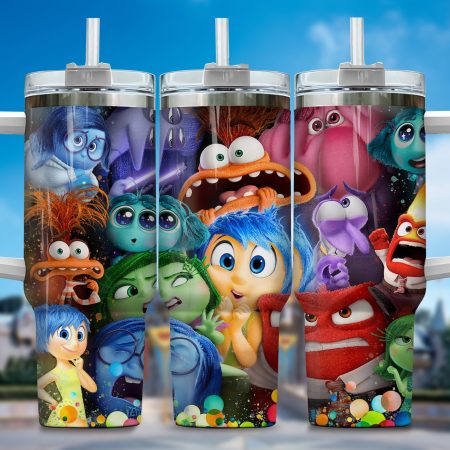 Inside Out Movies Custom  Quencher 40oz Stainless Steel Tumbler HG With Handle