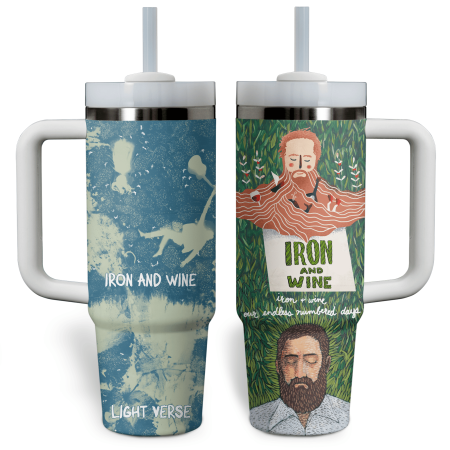 Iron And Wine Music Custom Stanley Quencher 30oz or 40oz Stainless Steel Tumbler With Handle HG