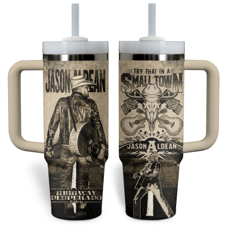 Jason Aldean Music Custom Stanley Quencher 30oz or 40oz Stainless Steel Tumbler With Handle HG