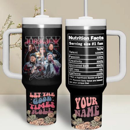 Jelly Roll Music Custom Stanley Quencher 30oz or 40oz Stainless Steel Tumbler With Handle HG