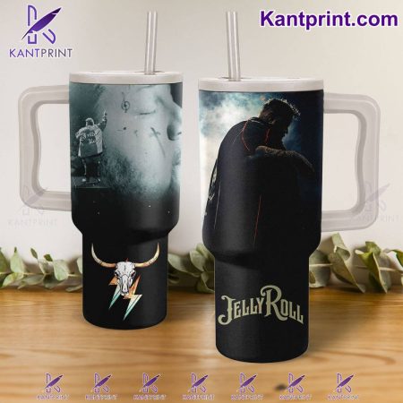 Jelly Roll Music Custom Stanley Quencher 30oz or 40oz Stainless Steel Tumbler With Handle HG With Handle
