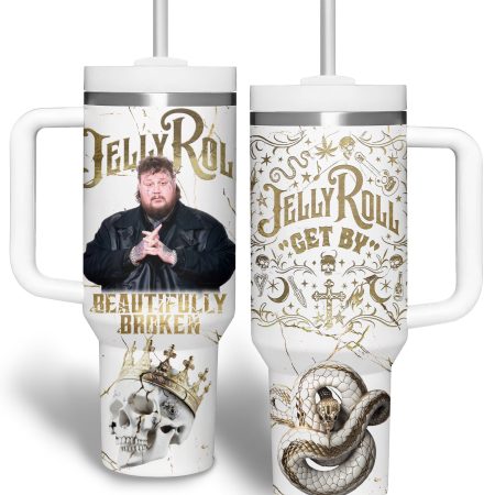 Jelly Roll Music Custom Stanley Quencher 30oz or 40oz Stainless Steel Tumbler With Handle HG
