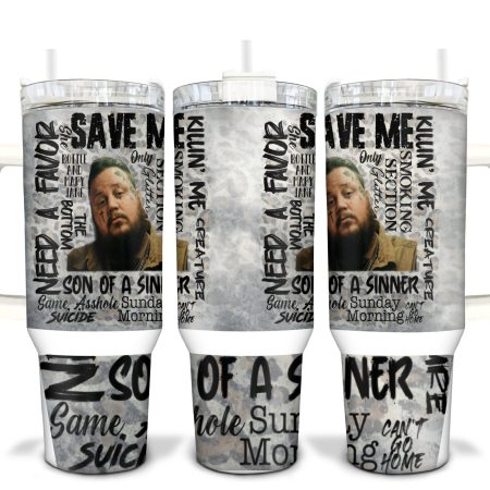 Jelly Roll Save Me Music Custom Stanley Quencher 30oz or 40oz Stainless Steel Tumbler With Handle HG