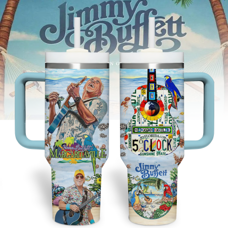 Jimmy Buffett Music Custom Stanley Cup 40 oz 30 oz Tumbler With Handle